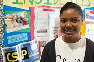 Chante Harris participates in community-based learning at AU.